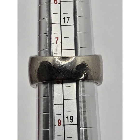 Silvertone Pink Gem Ring Sz 8 - Picture 5 of 10